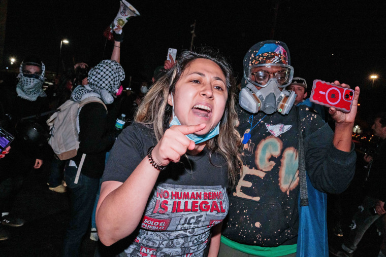 Immigration Advocates Demonstrate And Clash With Officers Outside Delaney Hall Detention Facility In Newark